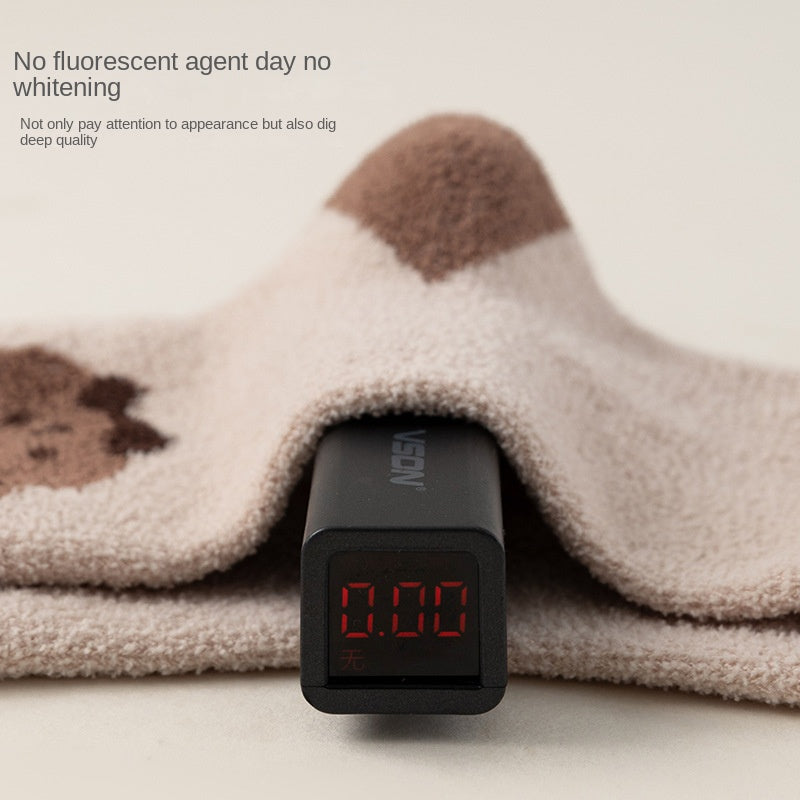 Children&#039;s Socks Winter Bear Warm Socks Plus Velvet Baby Floor Socks Non-Shedding Children&#039;s Thick Socks Class A Children&#039;s Socks