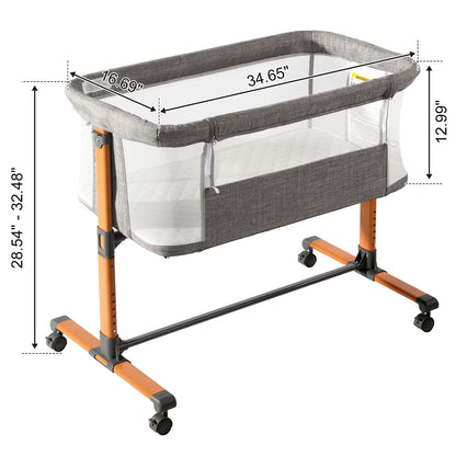 150D Encrypted Cationic Cloth , Grey, Bassinet Bed For Babies